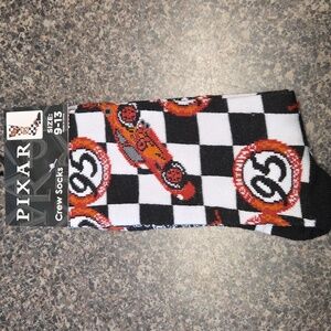 Disney Lightning McQueen Crew Socks - Black and White